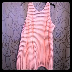 Pink eyelet plus size dress